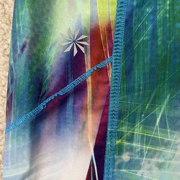 Athleta Leggings Womens Small Blue Green Cropped Colorful Casual Workout Pants - Picture 4 of 12